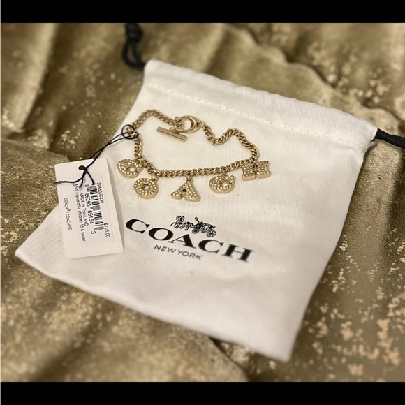 NWT! Coach Gold Charm Pearl Bracelet - Picture 2 of 5